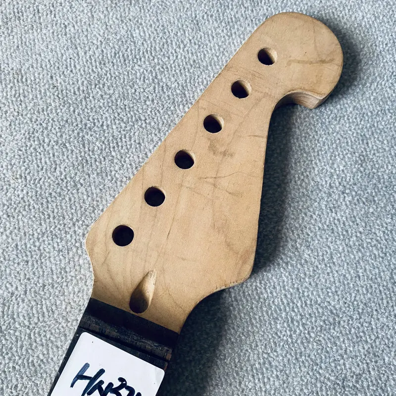 HN375 Unfinished Without Logo 22 Frets ST 6 String Electric Guitar Neck Without Frets No Paints Dirty Scratch Damages DIY Parts