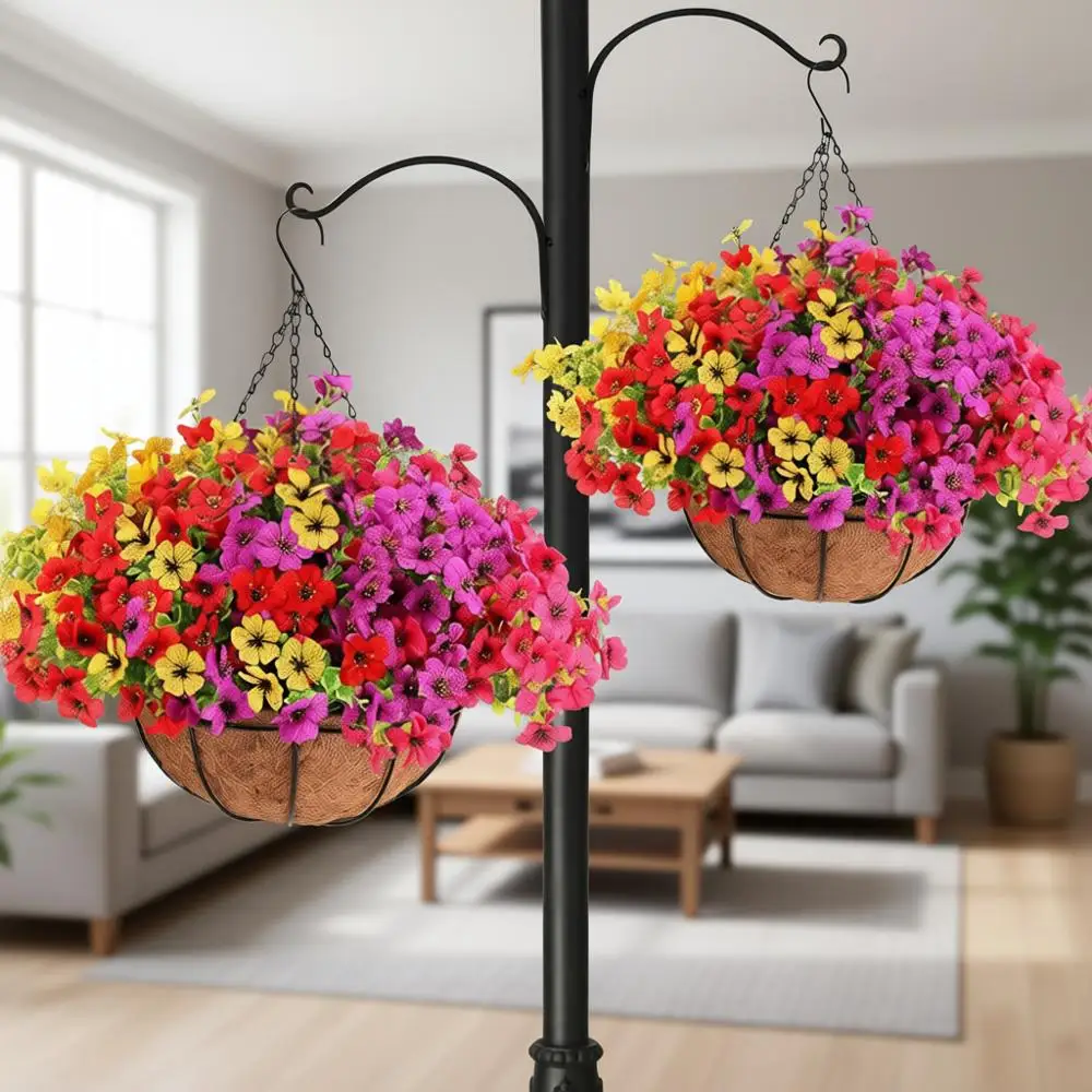 

Устойчивые к УФ-излучению искусственные подвесные корзины для декора улицы, патио, веранды, балкона, двора