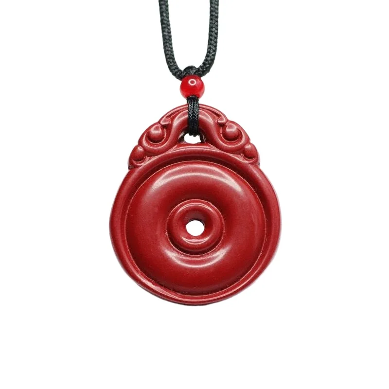 

High content purple gold sand safety buckle pendant pendant cinnabar antique brand pendant