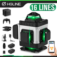 HGLINE 16 Lines 4D Laser Level with APP Remote Control SelfLeveling 360° Horizontal And Vertical Super Powerful Laser level