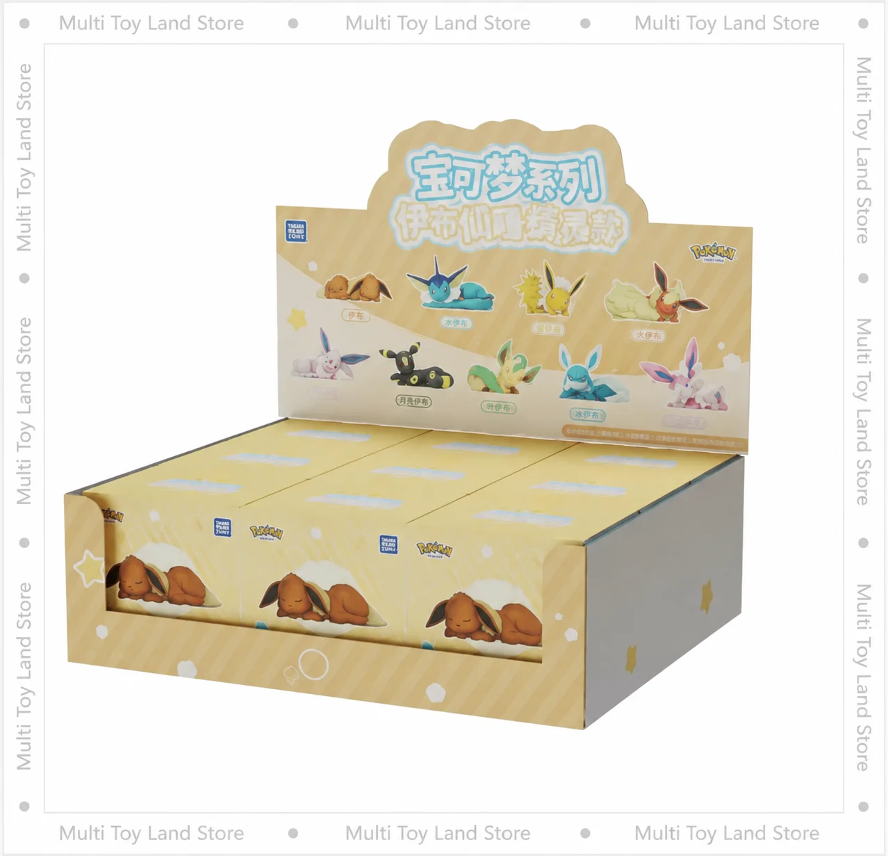 Hot Eevee Multi Forms Sleeping Pose Blind Box Figures Kawaii Doll Desktop Decor Pc Case Accessories Mystery Blind Box Gifts