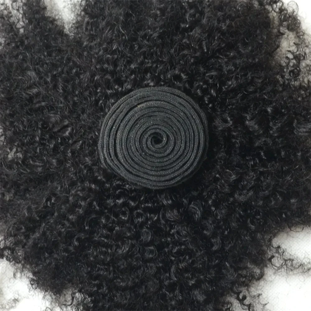 Afro Kinky Curly Human Hair Bundles 8-24inch Brazilian  Human Hair Natural black Weaving  bundles Human Affordable