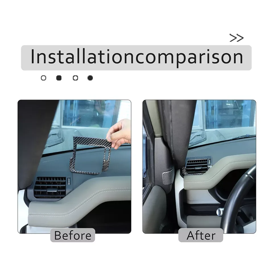 Carbon Fiber Side Air Vent Outlet Trim Sticker For Land Rover Defender 2021-2024