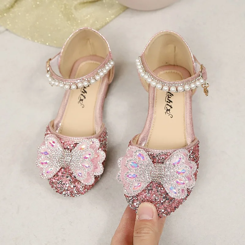 Mädchen Prinzessinnen-Sandalen mit Glitzernden Pailletten, Kinder-Tanzschuhe für Party und Hochzeit, 2026 Sommer Neue Kinder-Freizeitsandalen Rutschfest – Detail 6