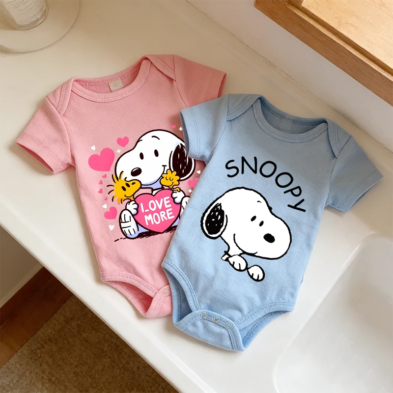 Snoopys Baby Bodysuits Clothes Newborn Boy Girl Kawaii Clothes Jumpsuit Cotton Infant Outfits Safe Soft Romper Children Gift New