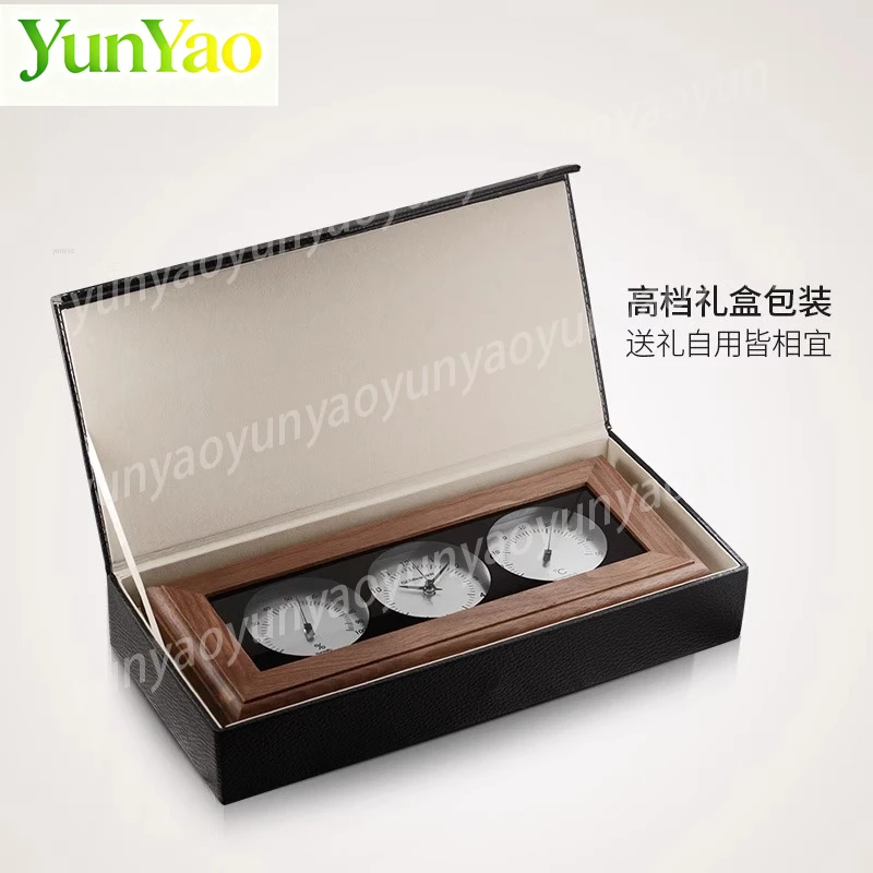 

Настенные часы из массива дерева с гигрометром, бесшумный механизм для гостиной, показывают температуру и влажность