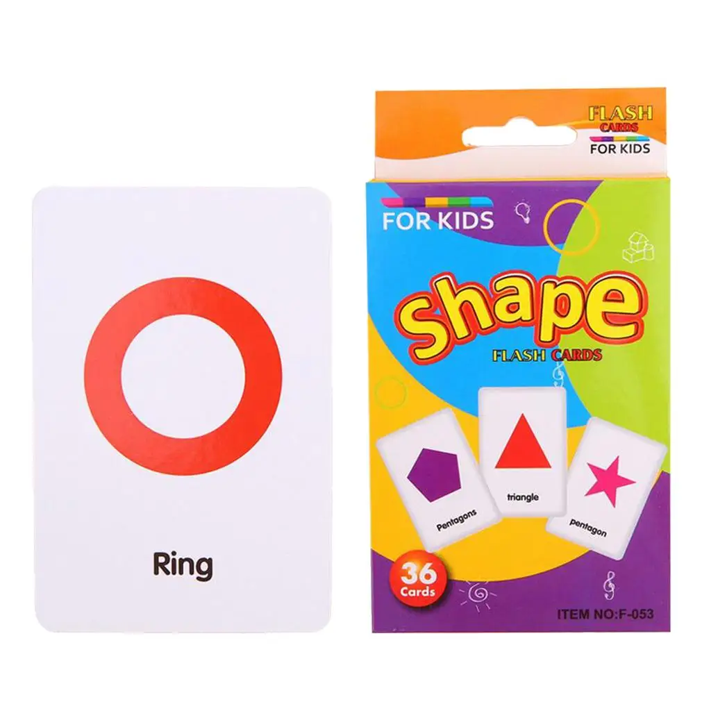 36 pezzi di forme colorate e flashcard in età prescolare con animali per bambini dai 4 ai 6 anni