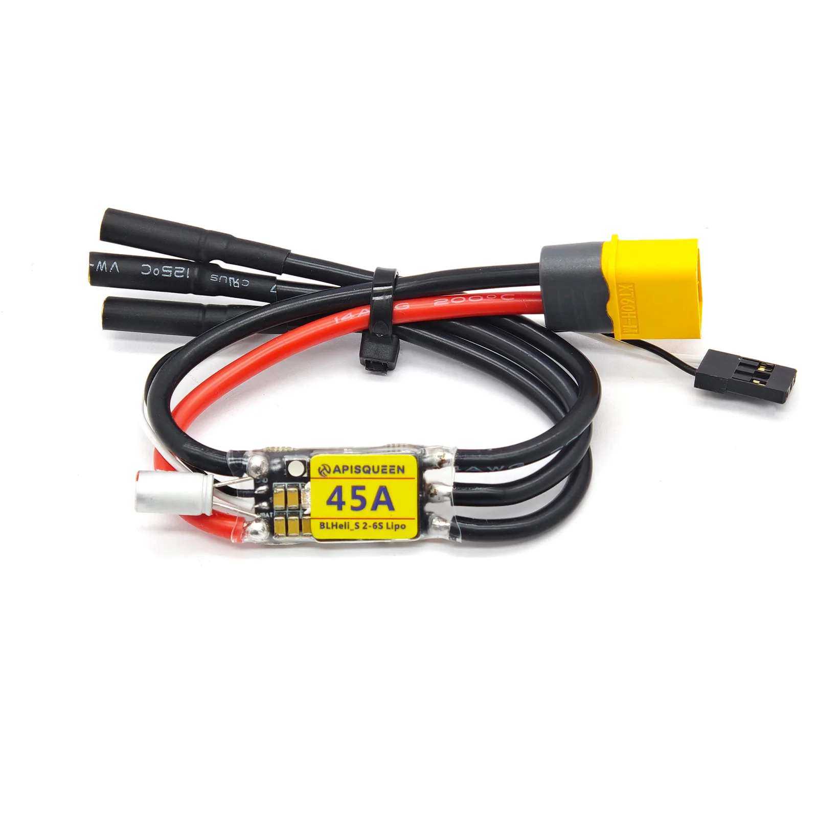 ApisQueen 12-24V 3-6S 45A Bi-Directional ESC IPX6 Splashproof PWM Brushless Speed Controller for RC Boat Thruster