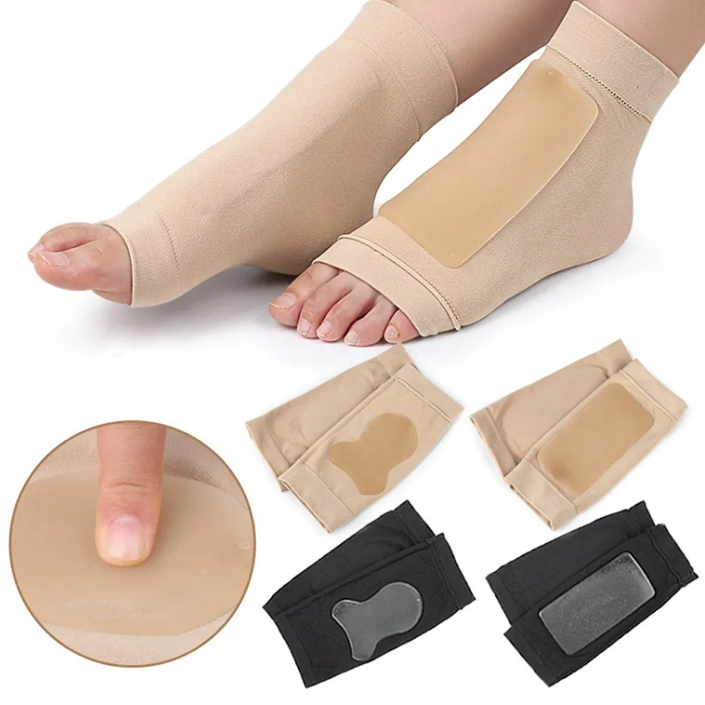 1 Pair Gel Pads Ice Skating Padded Protection Socks Malleolar Sleeves Protection of Front Foot Shin Achilles Tendon Heel Socks
