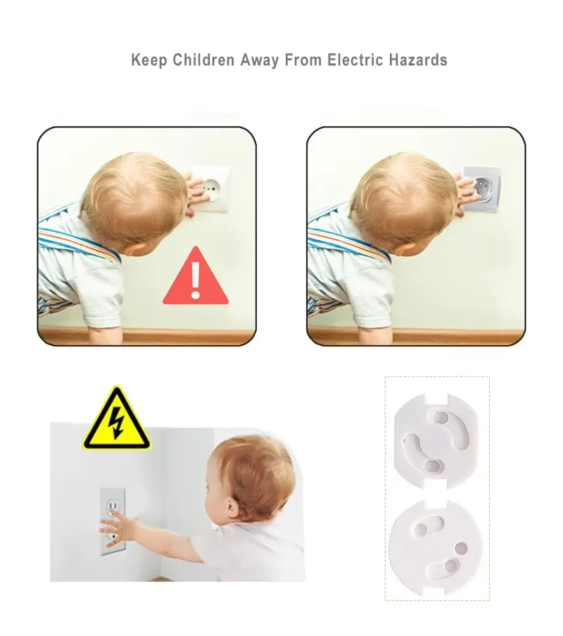 1/10 stücke Steckdose Schutz Baby Kind EU Steckdose Sicherheit Schutz Anti Elektrische Schock Stecker Protector Drehen Abdeckungen – Detail 2