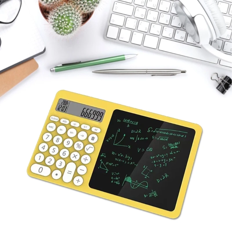 Portable LCD Writing Board with Integrated Calculator for Math Calculation, Note taking, and Memo Writing Dropship