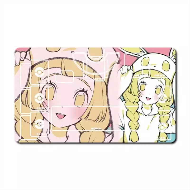 Pokemon Ptcg Playmat Iono Cynthia Sonia Miriam Self Made Single Table Mat Battle Pad Classics Anime Collection Cards Toy Gift