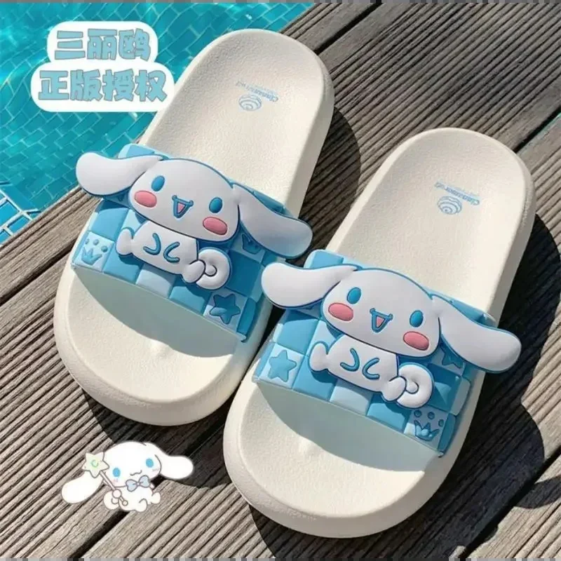 Sanrio Hello Kitty Slippers Cartoon Cinnamoroll Kuromi Kawaii Cute Home Bathing Non-Slip Slippers Beach Slippers Children Gifts