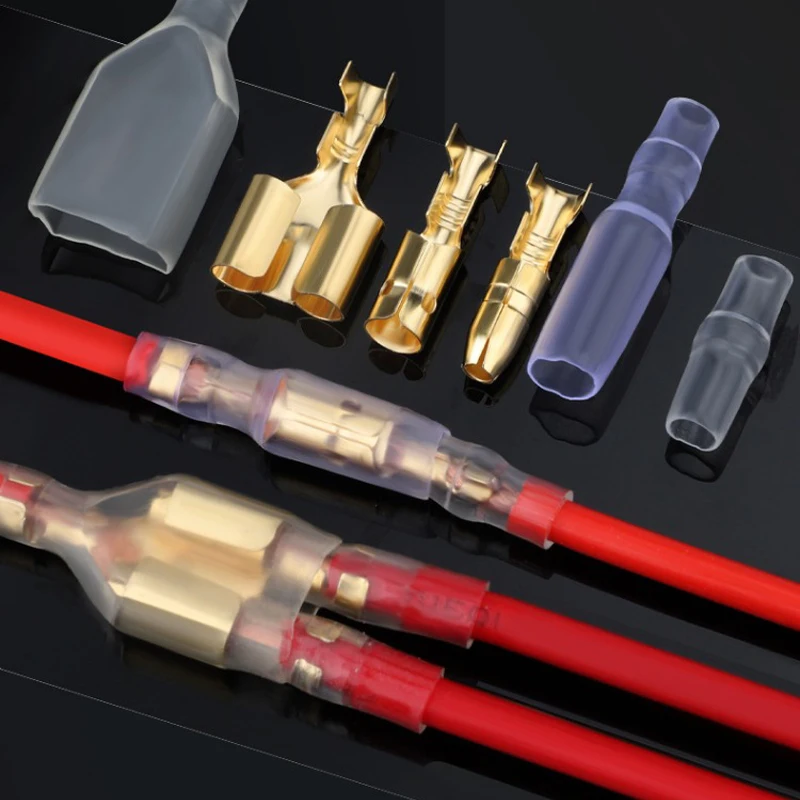10 20 50 Sets One Female and Two Male 4.0 Bullet Terminal Electrical Wire Connector Diameter Male Female 1:2 Transparent Sheath
