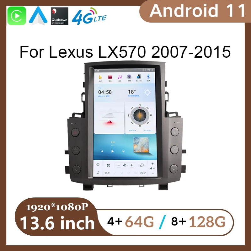 

For Lexus LX570 2007-2015 AndroidAuto＆Carplay The LCD Android System Navigation Car 13.3inch Large Screen