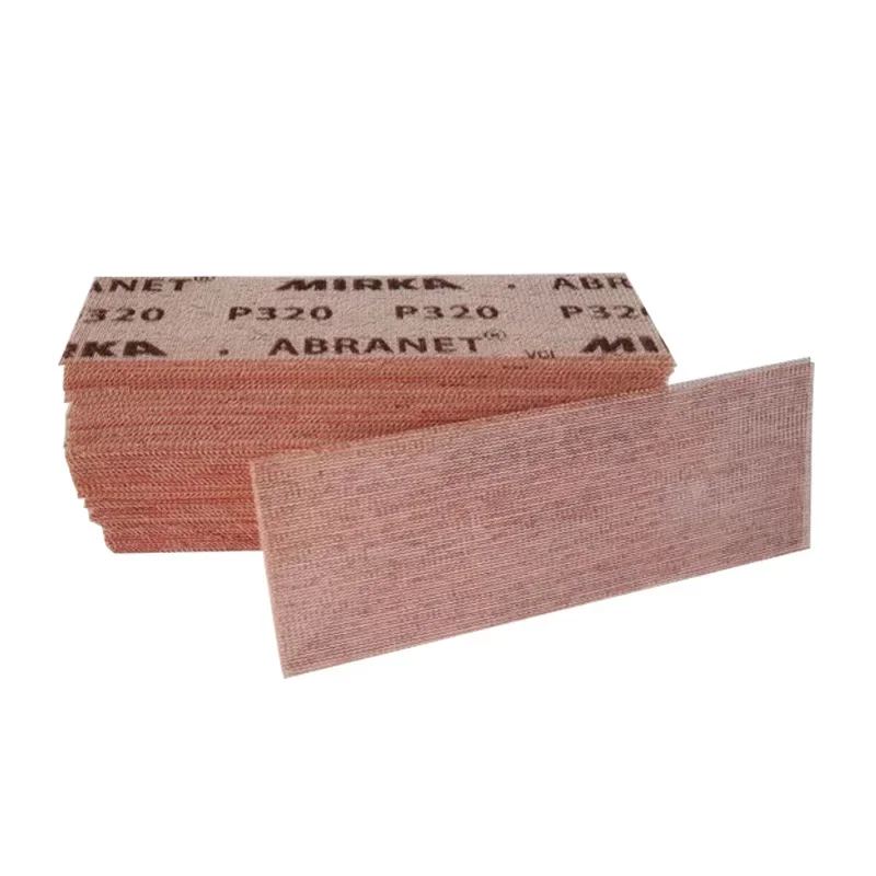 70-198mm Mirka Abranet Mesh Sand Rectangular Dry Abrasive Paper Auto Paint Putty Grinding Mesh Sandpaper 80-400 Grit Flocking