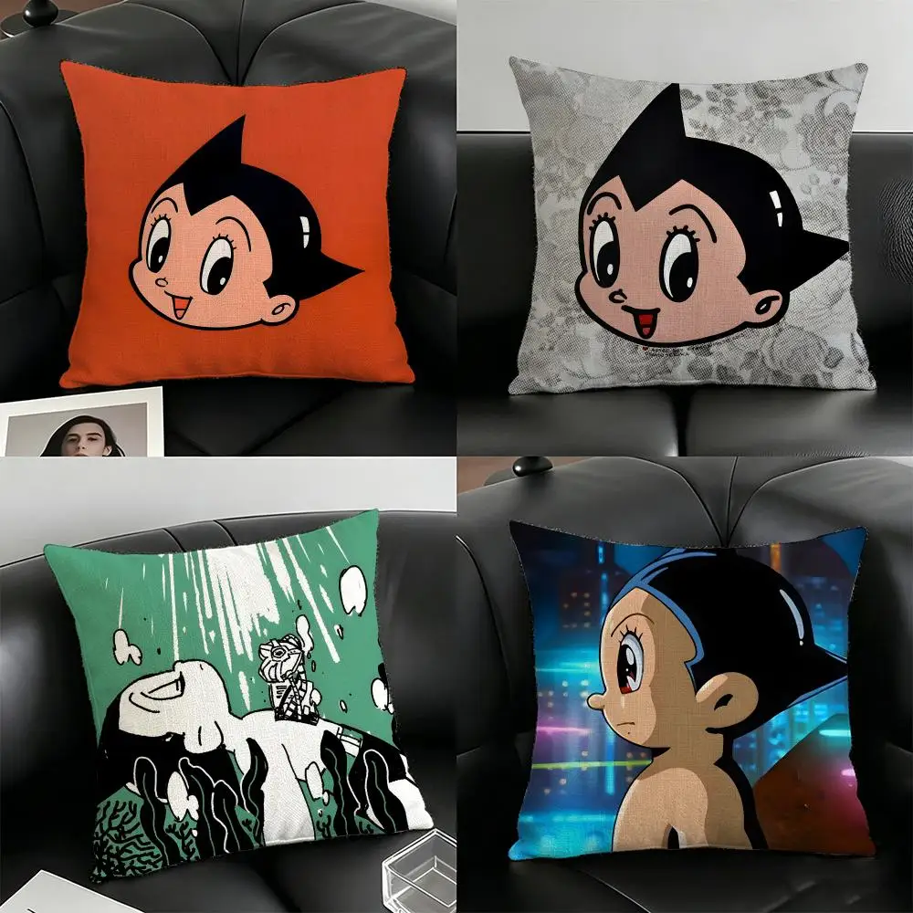 A-astro Boy Animation Pillow Case Linen Pillow Covers Cover For Couch Living Room Bench Patio Floor Linen Home Decor