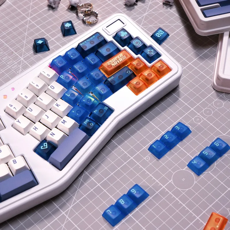 Uzuki Future of Technology Theme Keycaps Set Customized PBT/PC Cherry Profile Keyboard Cap for Mechanical Keyboard Accessories