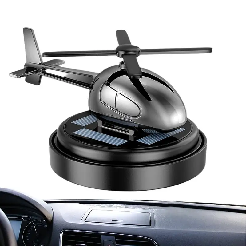 

Solar Powered Rotation Helicopter Diffuser Solar Aromatherapy Car Air Freshener Alloy+ABS Wooden Fragrance Auto Aroma Diffuser