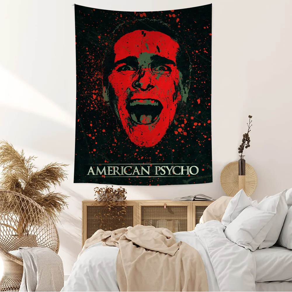 Film A-American P-Psycho Cartoon Tapestry Bohemian Wall Tapestries Mandala Wall Hanging Sheets