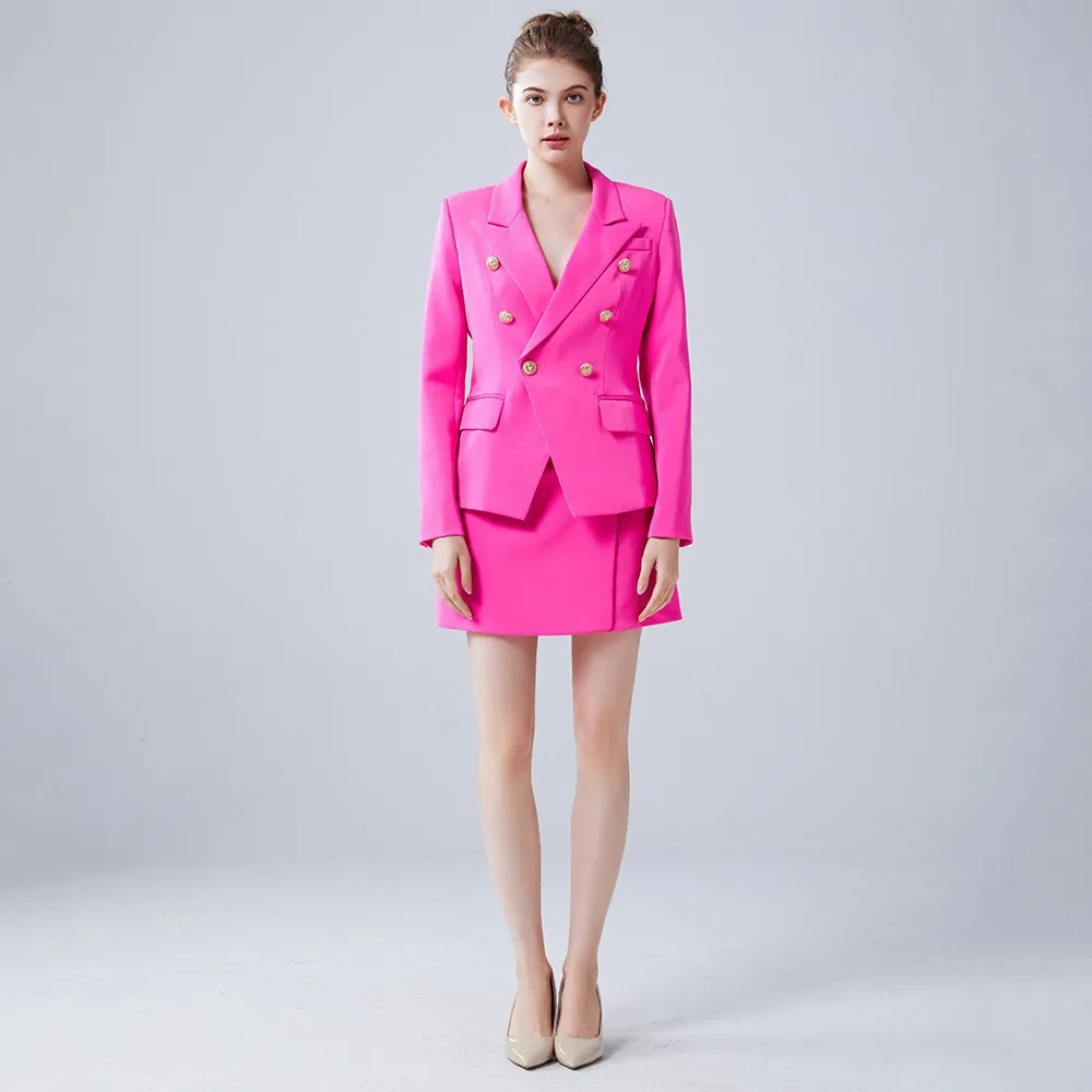 

Women's 2 Piece Set Suit Double-Breasted Blazer Elegant Short Pantsuit Set Business Casual Daily Work Outfits Customize