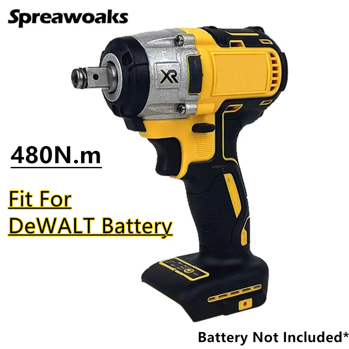 480N.m Brushless Impact Wrench Cordless Electric Driver 2 Gears Power Tools For Dewalt 20V Battery