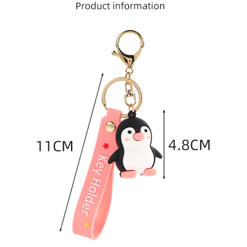 1PC Kawaii Key Chain Penguin Anime Keychain Female Cute Doll Car Key Ring Bag Pendant Phone Charm Couple Gift For Women