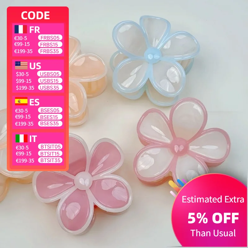 

Cream Jelly Flower Grab Clip 2025 Spring and Summer Contrasting Colors Hair Catch hair claw HairAccessories