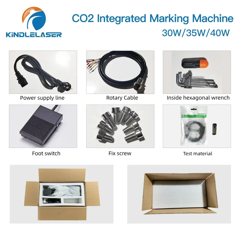 Kindlelaser CO2 Laser Engraver Marking Machine 30W 35W 40W 10.6μm Integrated Structure Body Design Marking Machine CNC Design