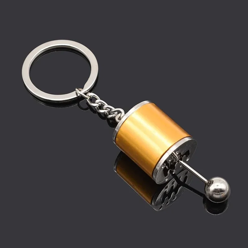 1pcs Car Speed Gearbox Gear Head Keychain Manual Transmission Lever Metal Key Ring Car Refitting Metal Pendant Creative Keychain