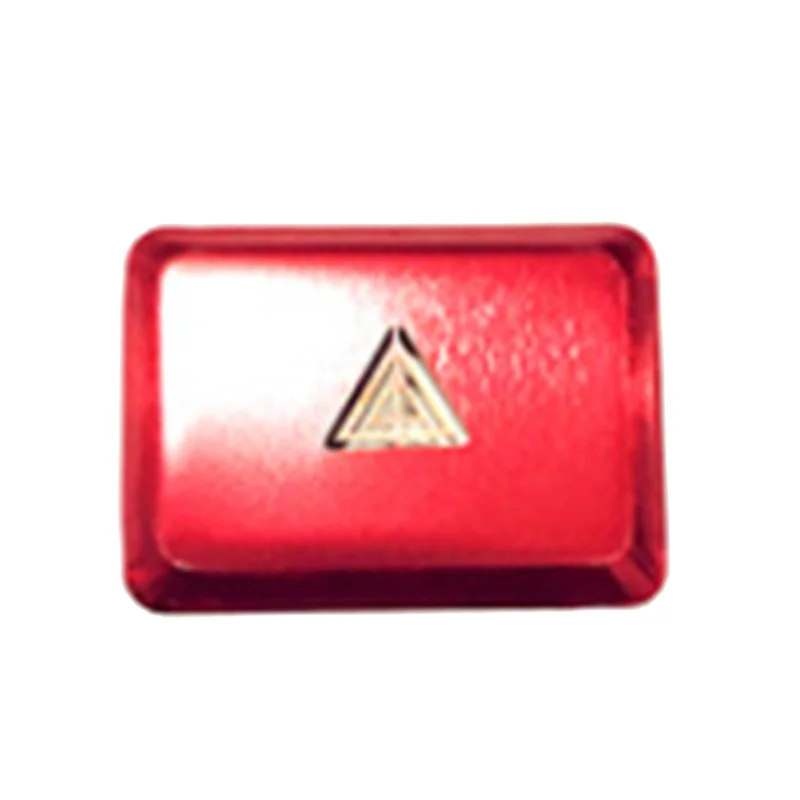 Car Warning Emergency Light Switch Button Cover Sticker Trim for 11Th Gen 2022 2023 Aluminum Alloy Red