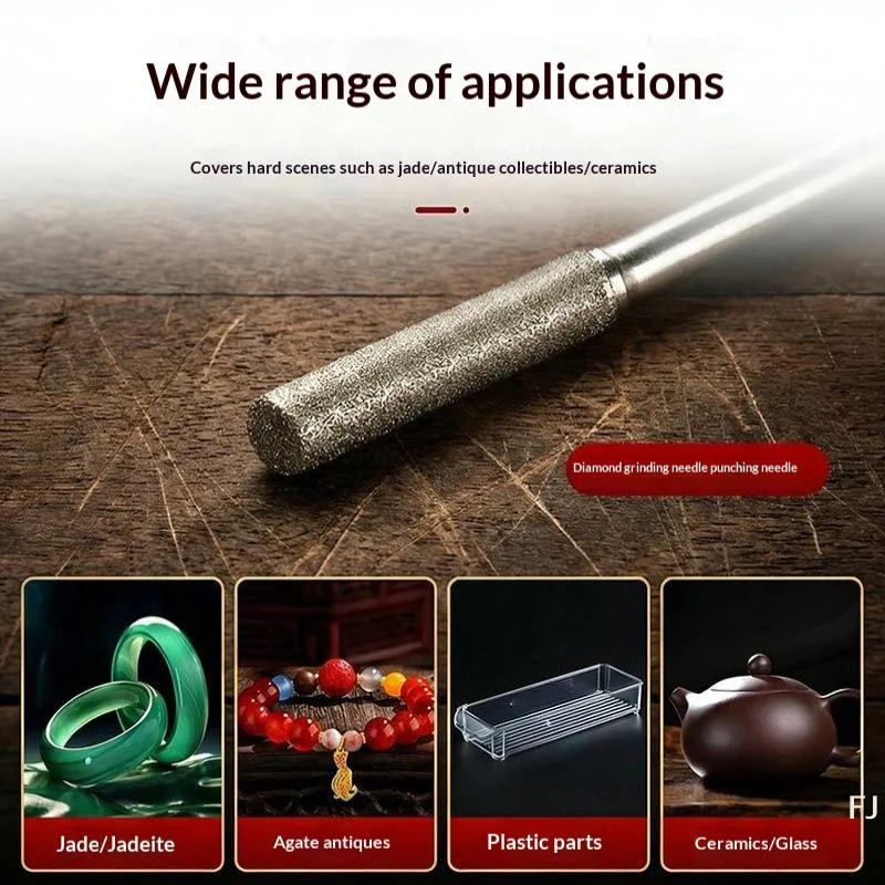 [YU]5Pcs Mini Diamond Cylindrical File Small Diameter Reaming File Hand Tools For Polishing Jade Glass Metal