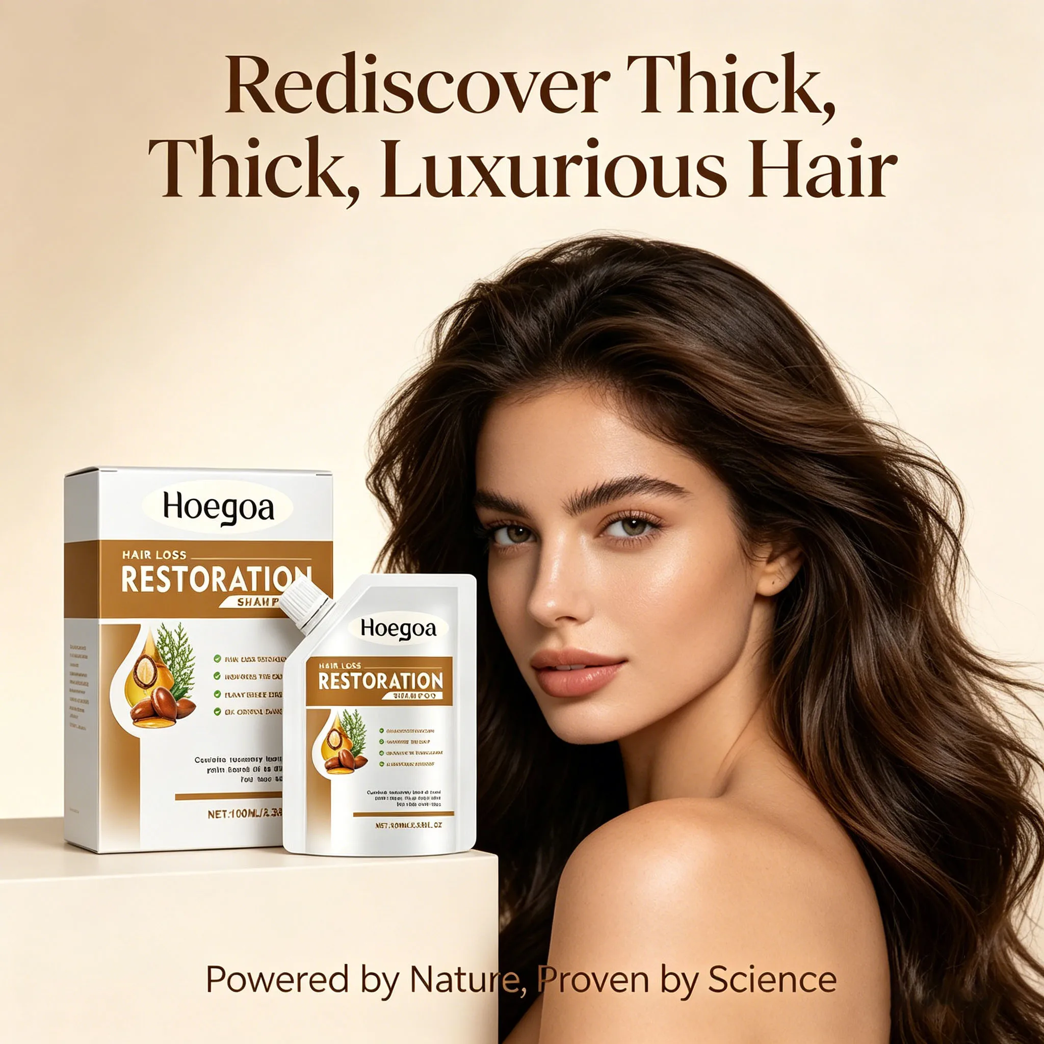 Hoegoa Hair Growth Shampoo Deep Cleans Scalp Nourishing Follicles Improve Thin Hair Moisturize Oil Control Strengthen Hair Roots