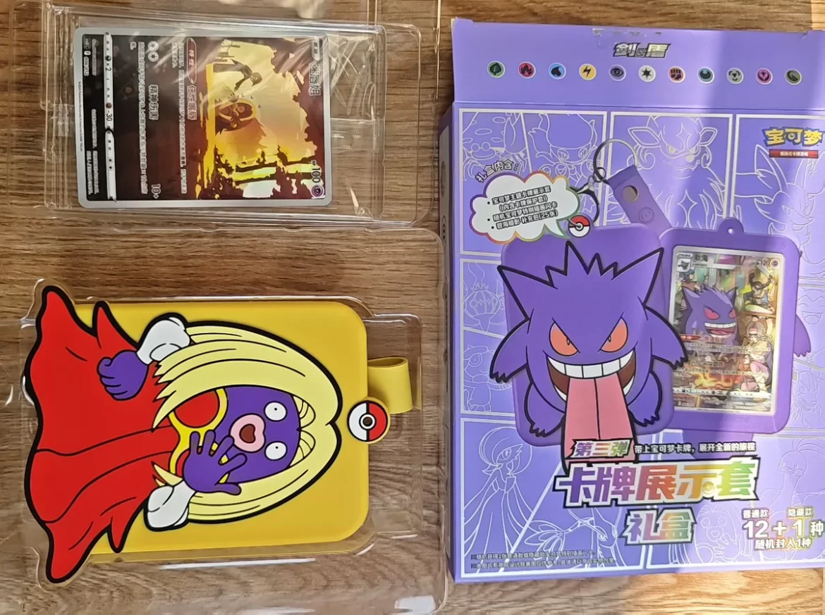 لعبة ببطاقات البوكيمون تداول Ptcg متوفرة في المخزون بطاقات Gengar الصينية المبسطة المعرضة الأصلية مجموعة البدلة Ar بطاقة الاطفال هدية