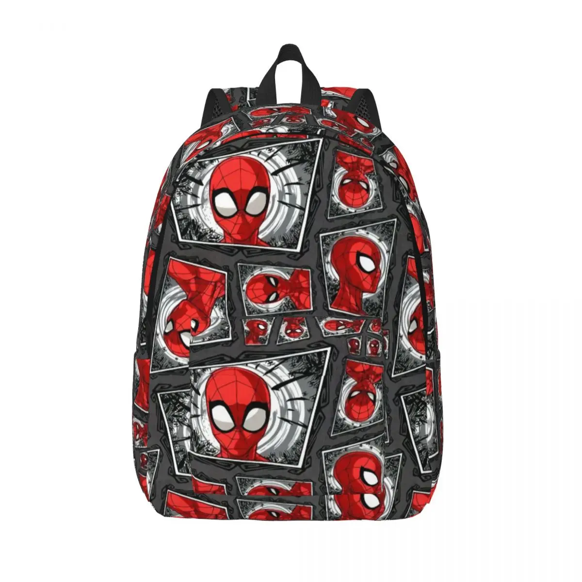 Custom Spider Man Heads Collage Canvas Backpacks for Men Women School College Students Bookbag Fits 15 Inch Laptop Bags