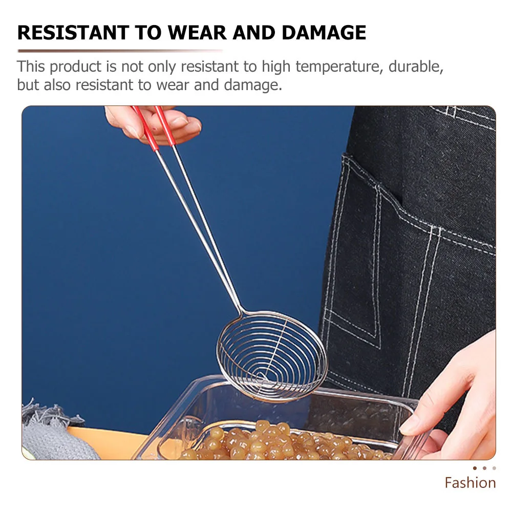 

8pcs Stainless Steel Pearl Strainer Spoon For French Fries Eggs Noodles Vegetables Wontons Tea Home Kitchen Net Colander