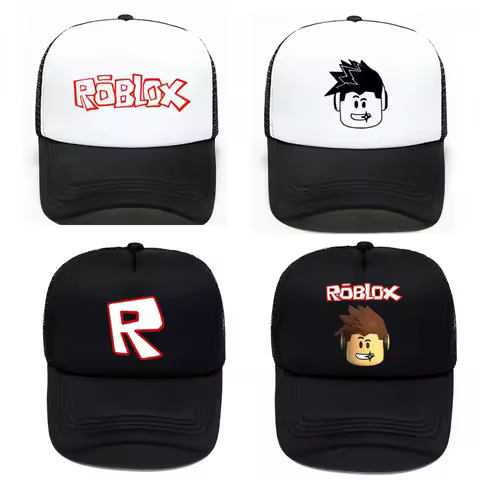 Roblox Game Baseball Cap Kids Cartoon Anime Character Print Hat Boy Girl Breathable Kids Cap Hip Hop Net Cap Kawaii Gifts