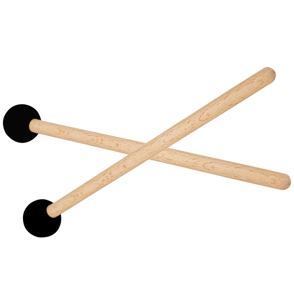 Mazo de cuenco para cantar, mango de madera de haya, cabeza de goma, baqueta de práctica de sonido puro para instrumento de percusión puesta en escena, 2 uds.