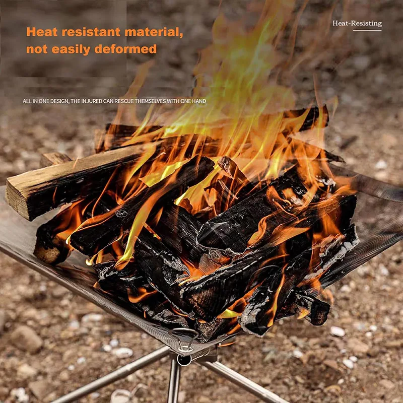 المحمولة حفرة النار شبكة من الاستانلس استيل شواء النار رف النار حامل موقد في الهواء الطلق طوي التخييم نزهة الشواء الموقد