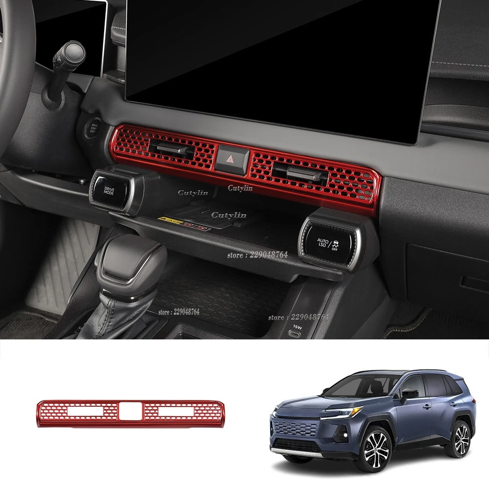 

LHD For Toyato Rav4 RAV 4 6th 2026 2027 Stainless Steel Center Middle Air Condition honeycomb Sticker Trim Frame Accessories Cut