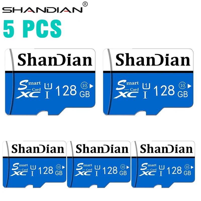 SHANDIAN PAY 5 PCS LOT SD Memory Card High Speed 256GB 128GB 64GB Mini SD Card 32GB 16GB 8GB for Mobile Phone Monitoring UAV