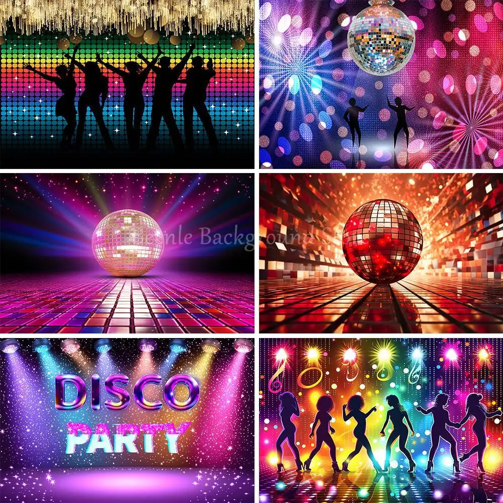 

Beenle 70s 80s 90s Disco Party Backdrop Retro Disco Birthday Photo Booth Background Birthday Party Banner Photography Props