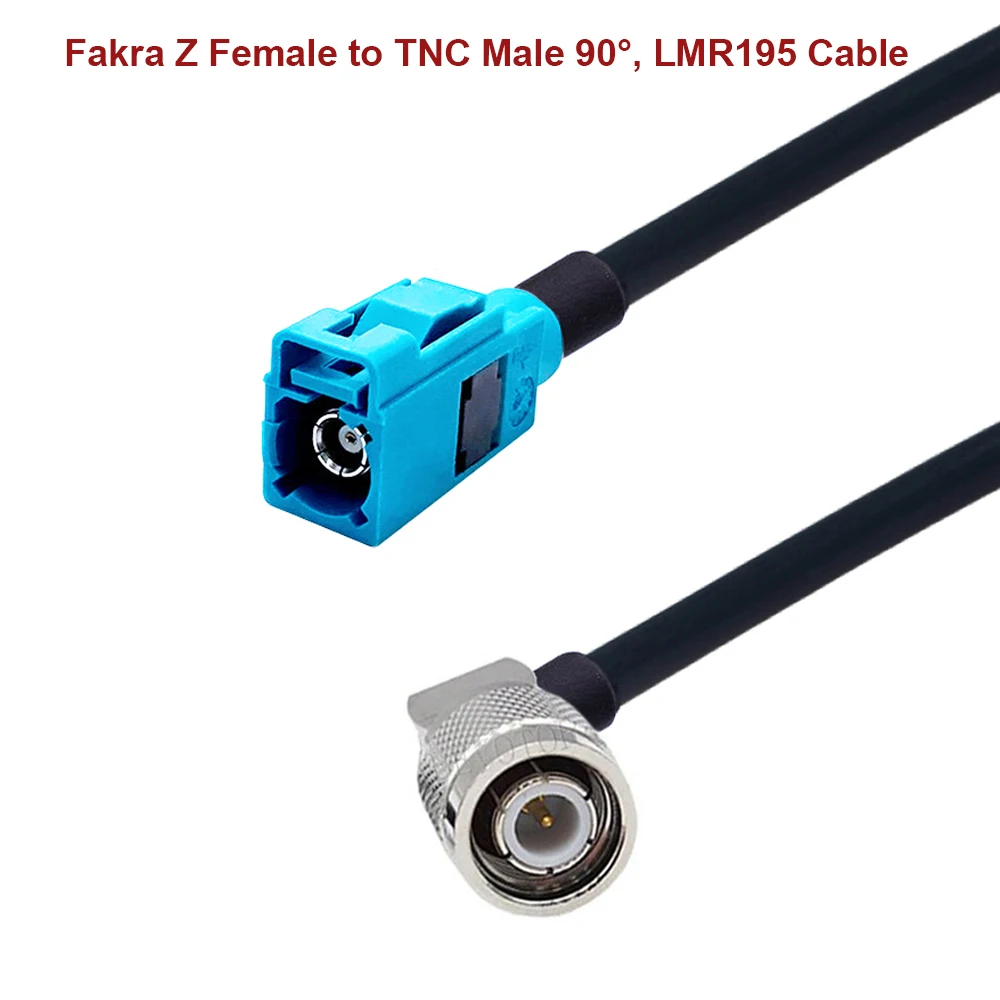 LMR195 Cable Fakra Z Female to TNC Male 90° LMR-195 50-3 50 ohm RF Coaxial Cable Adapter WiFi Antenna Extension Pigtail