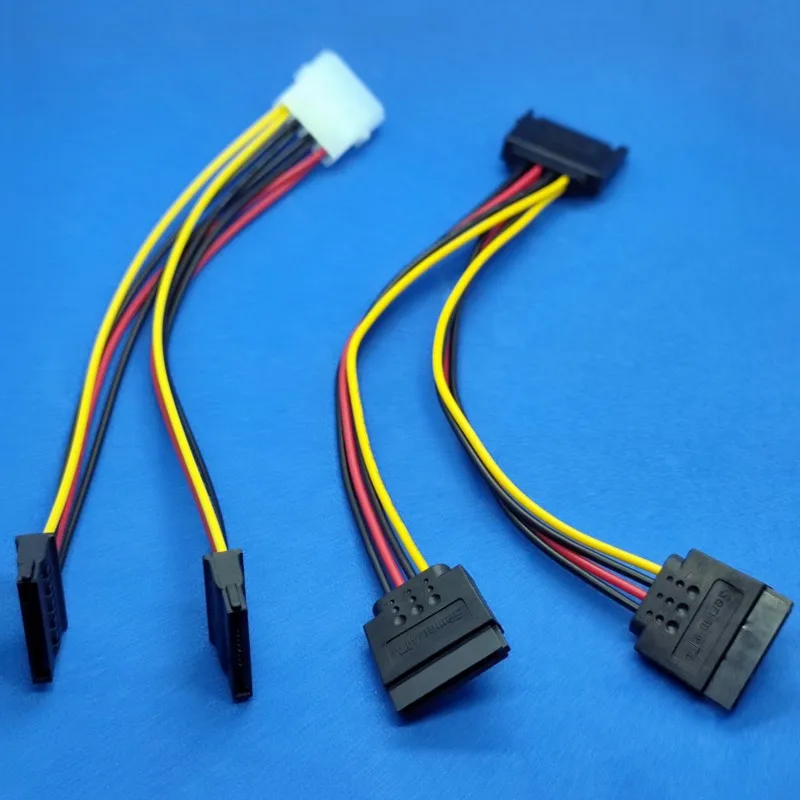 IDE Molex 4 Pin/ sata To 2 X SATA Power Cable Serial ATA Y Splitter Extension Adapter Connector