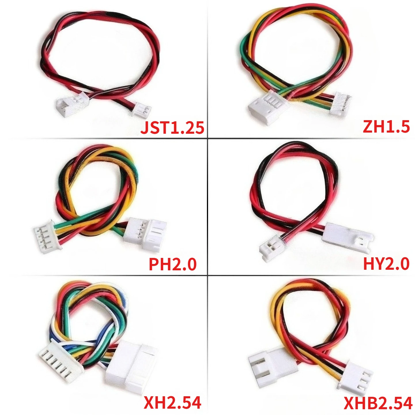 Connecteur 1.25/1.5/HY/PH2.0/XH/XHB/DuPont/SM2.54/2510/VH3.96 mâle à femelle, fil calbe pitch2/3/4/5/6 broches, longueur de prise 10/20/30cm