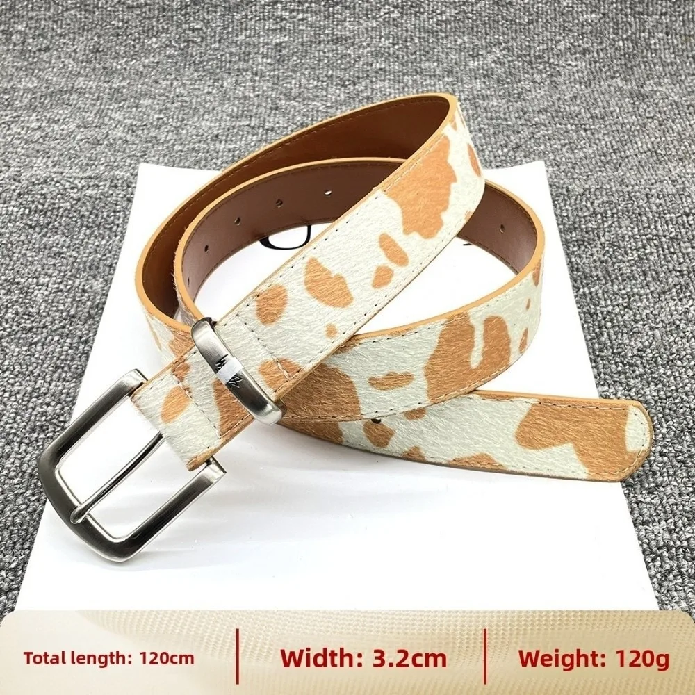 

Модный пояс из коровьей кожи с конским волосом, металлический широкий ремень из искусственной кожи, повседневный универсальный аксессуар, ремни для брюк, платья