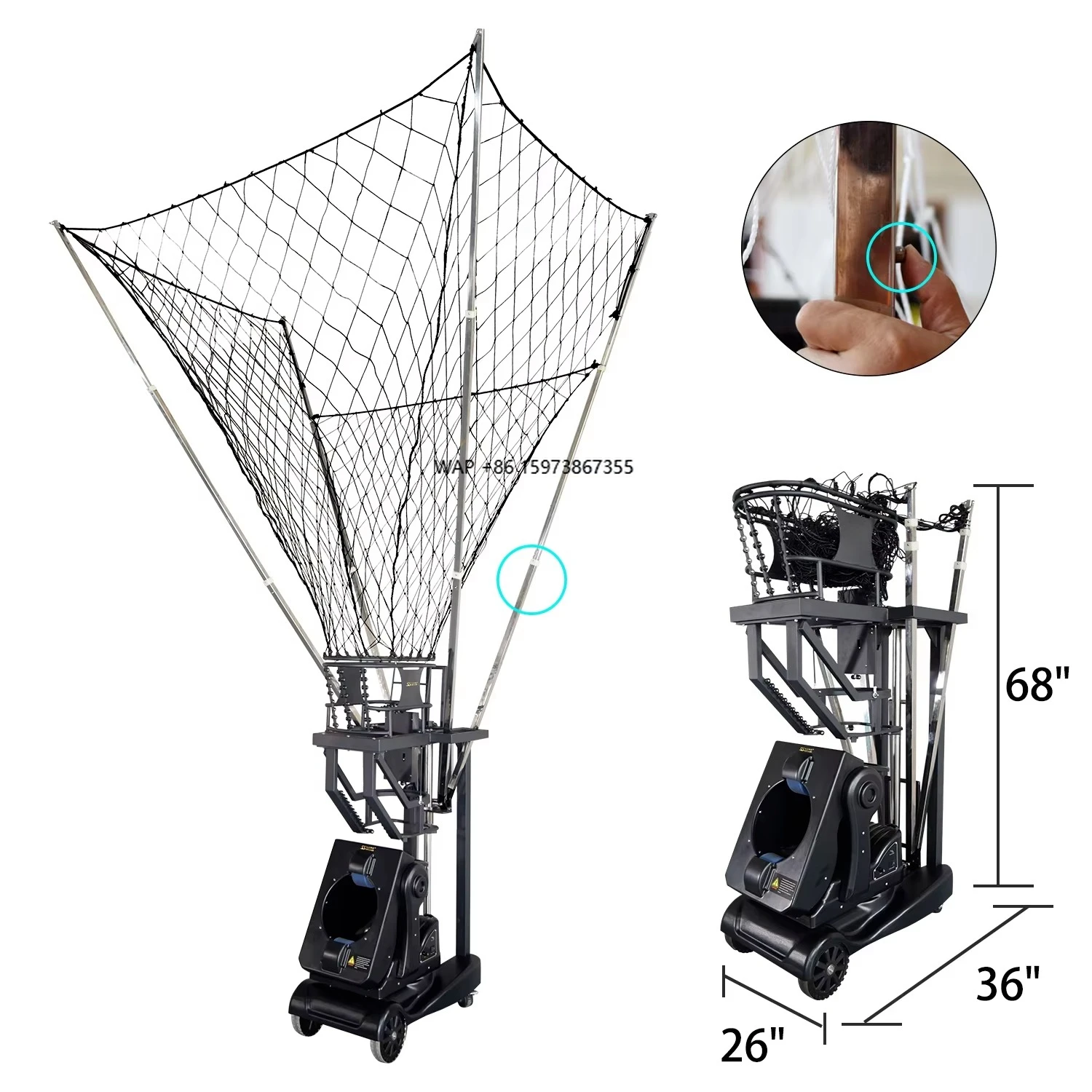 آلة رماية كرة السلة ذات الارتداد الأوتوماتيكية للتدريب K2101 معدات تدريب كرة السلة القابلة للطي #1
