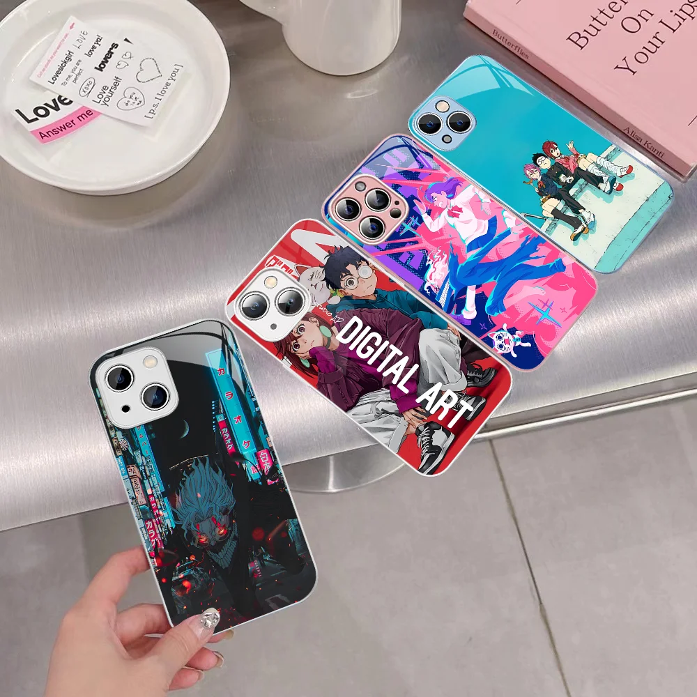 Popular Anime Dandadan Phone Case Tempered Glass For Iphone 14 13 12 11 Pro Mini XS MAX 14Plus X XS XR Cover