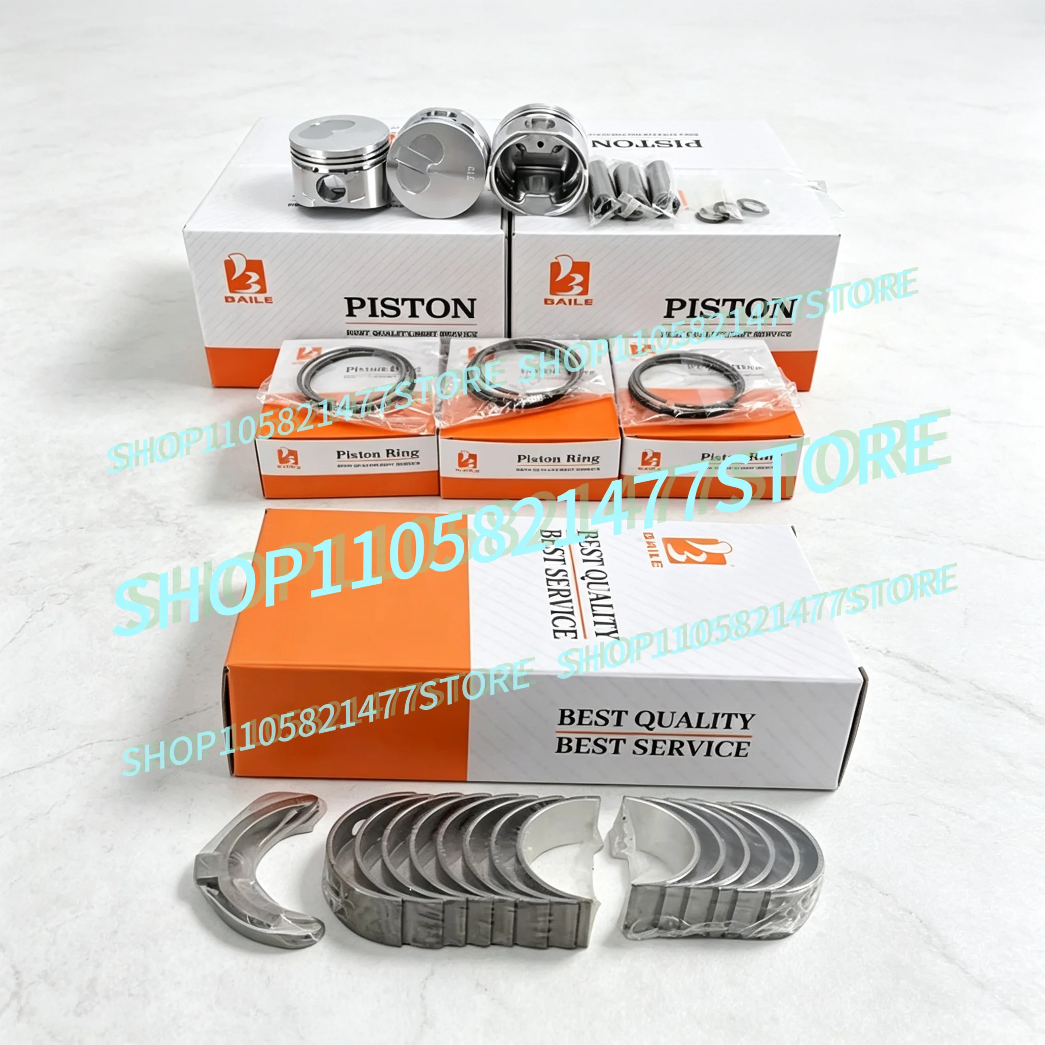 For YM 3TNE68 Cylinder Head Gasket+ Piston Overhaul Rebuild Kit 3D68E 3TNE68C Piston Rings Engine Parts STD 119265-22940