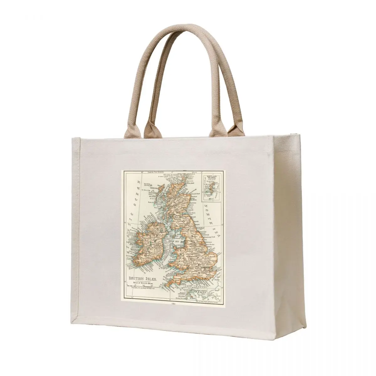 

Vintage UK Map Tote Bag custom fabric bag foldable reusable bag luxury women